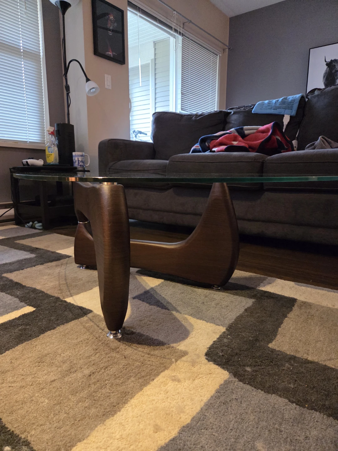 Glass/wood coffee table - photo 4