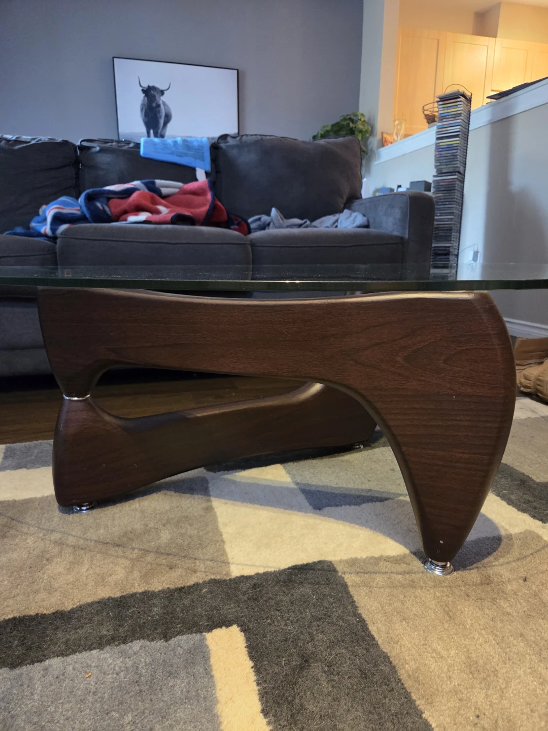Glass/wood coffee table - photo 5