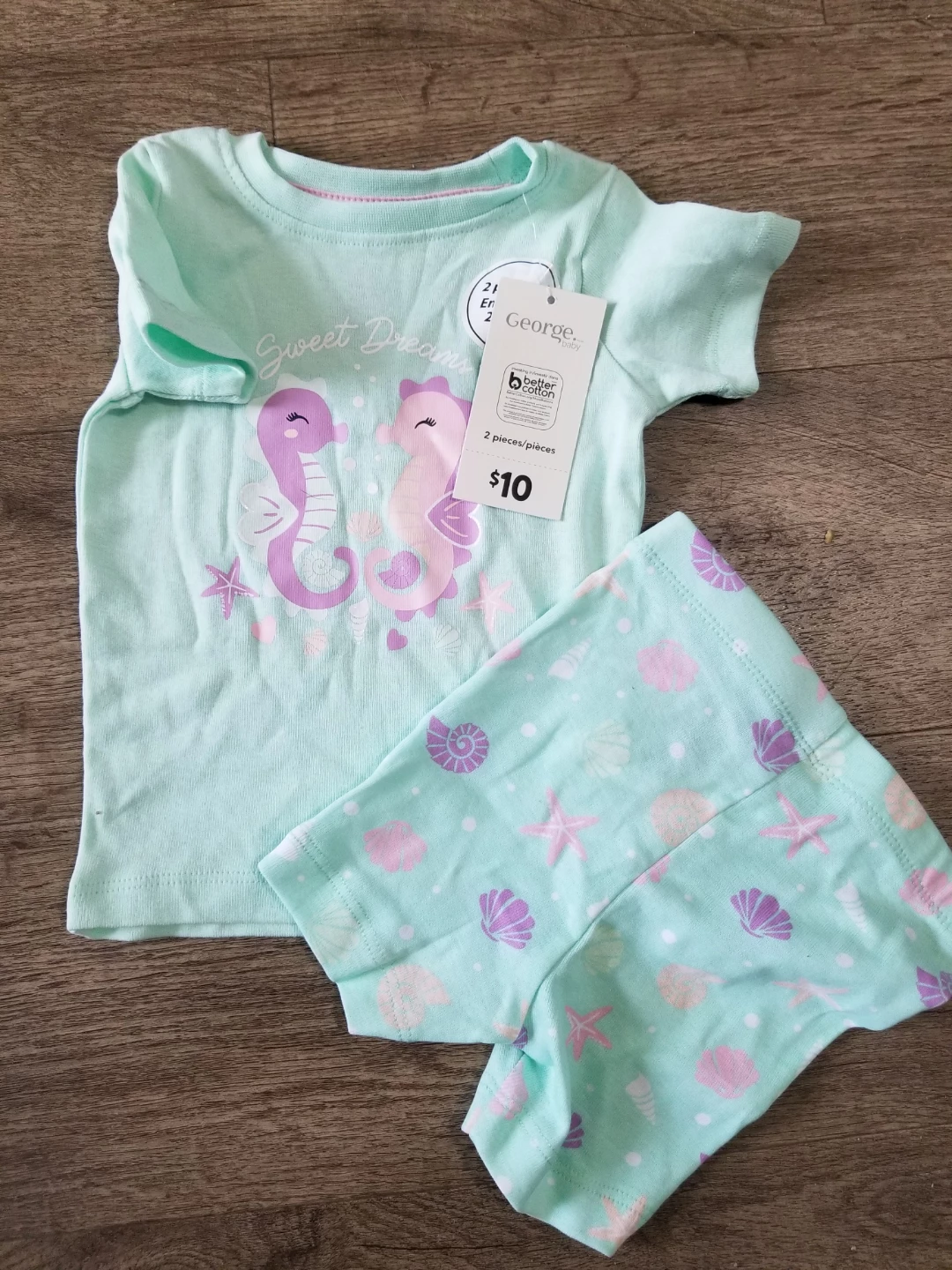 George Baby Girl's Seahorse  Set 2T