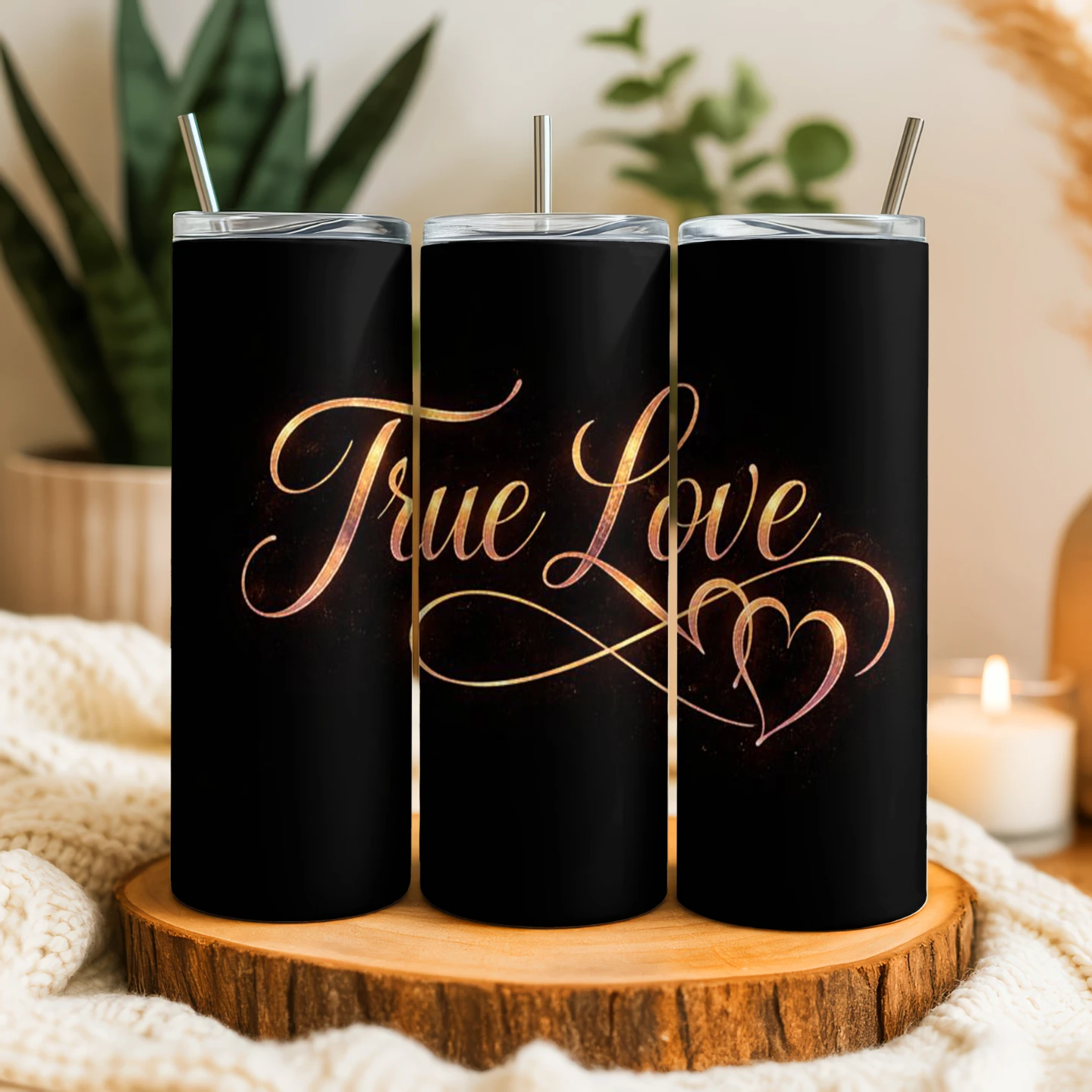 True Love Tumbler with Straw