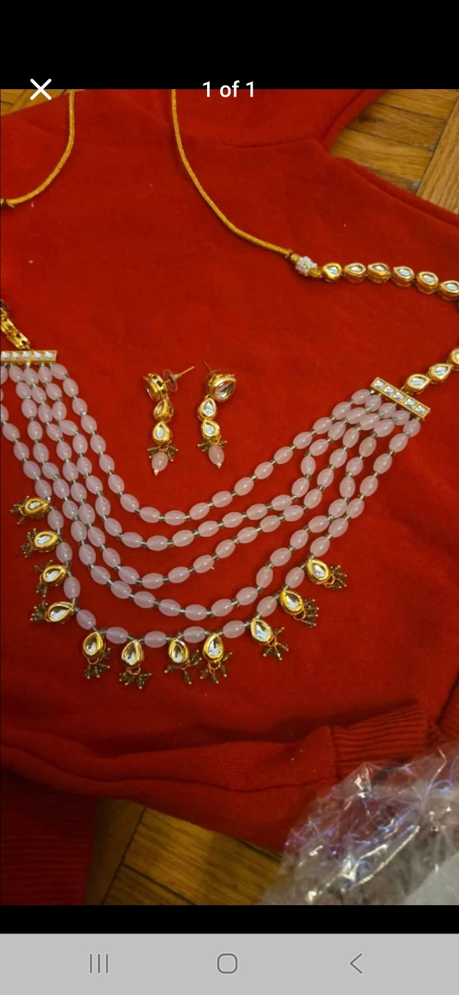Beaded Necklace and Earrings Set