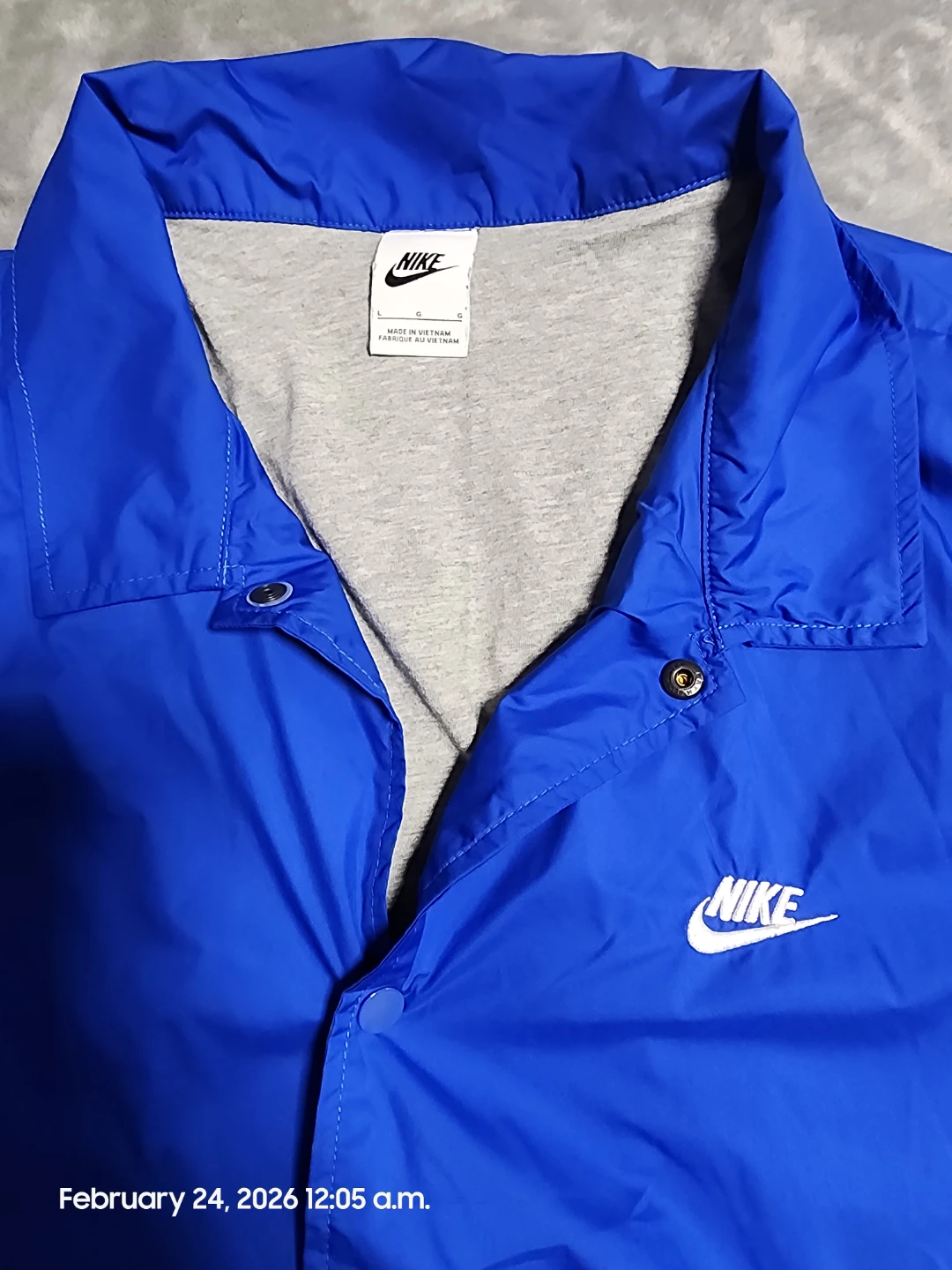 Nike Blue Windbreaker Jacket Size Lg - photo 2