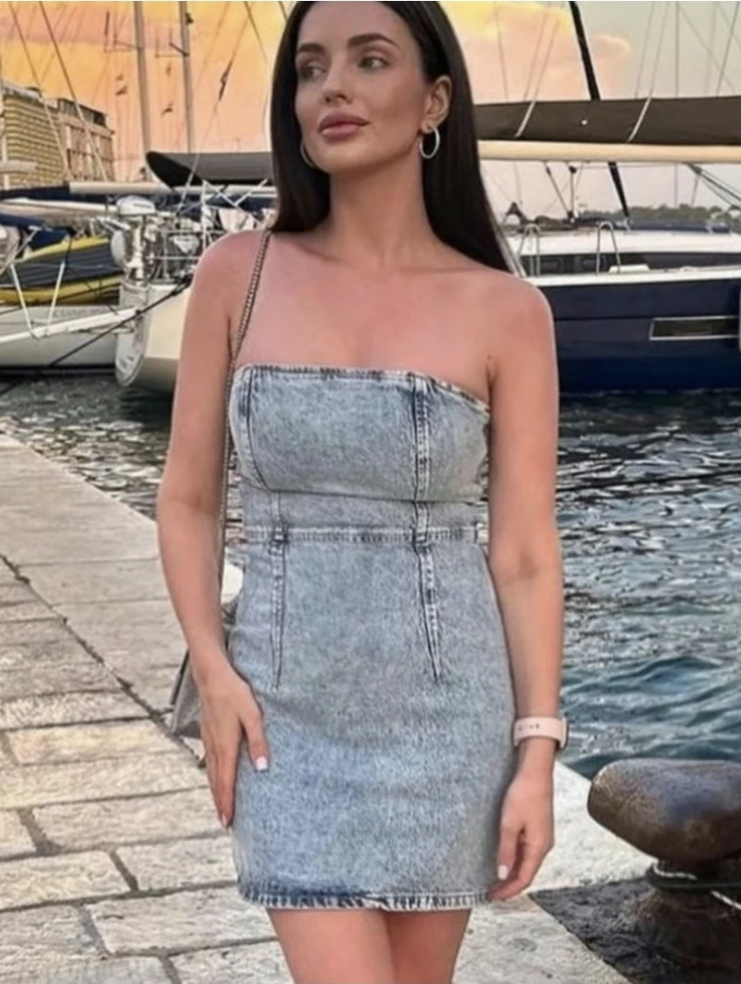 Zara strapless denim dress NEW with tags 🏆