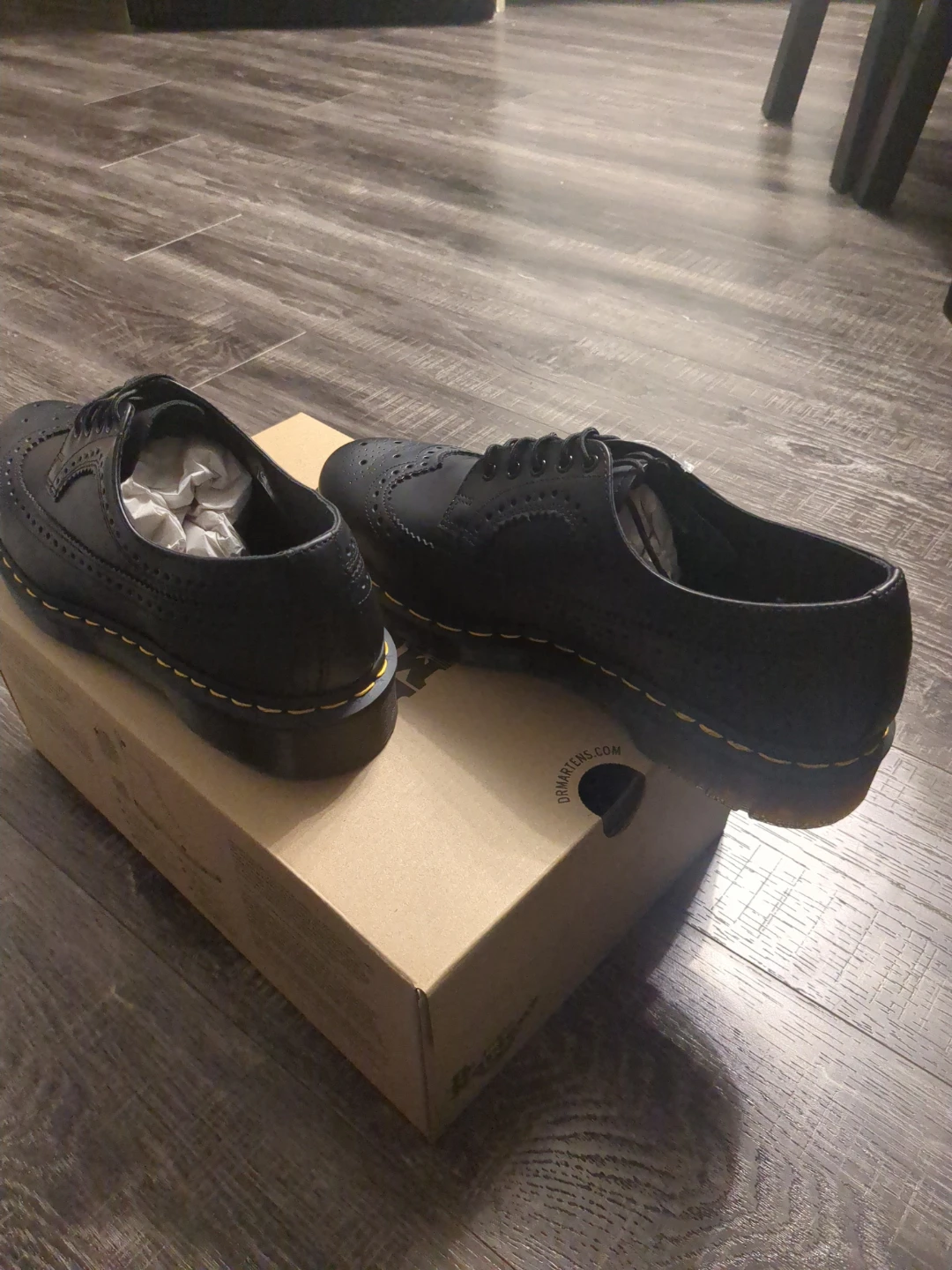 Dr. Martens Black Leather Wingtip Brogue Shoes - photo 3