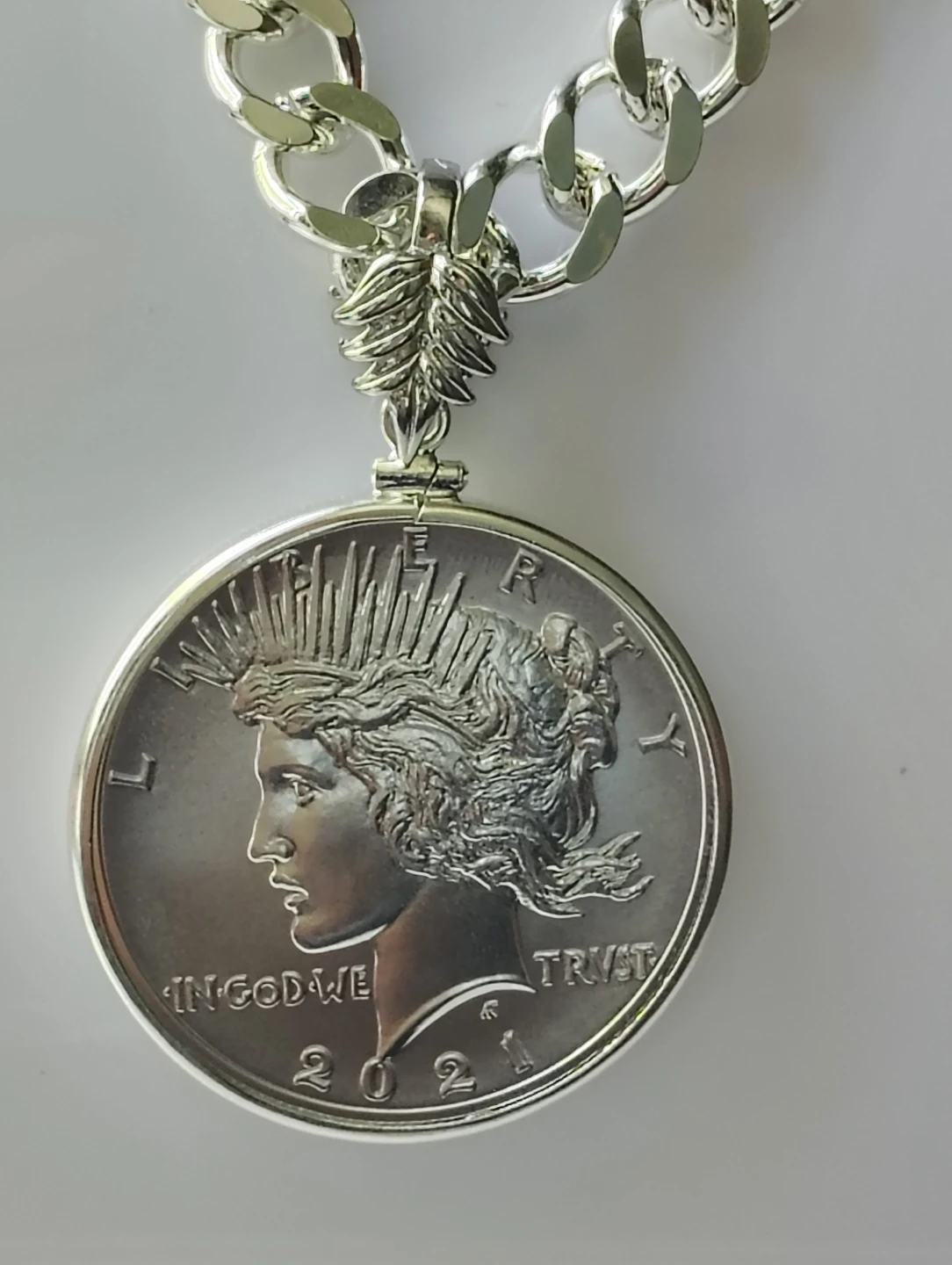 Peace Dollar Coin Pendant Necklace 2021