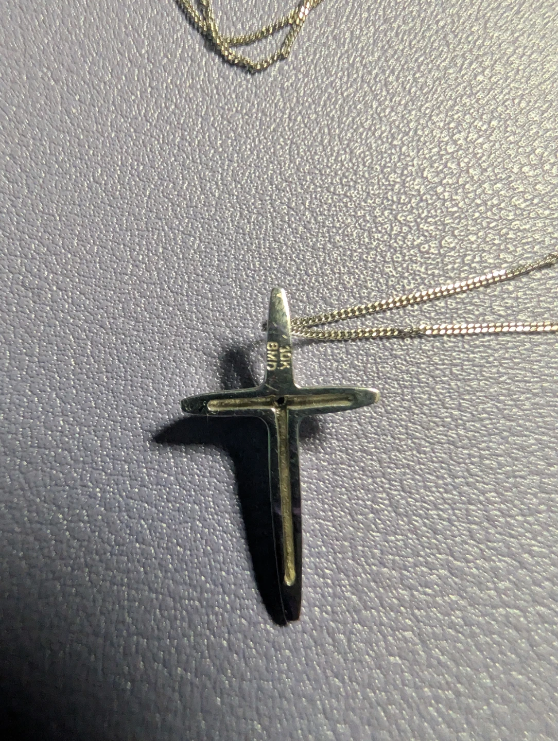 10K White Gold Cross Necklace with diamond - photo 4