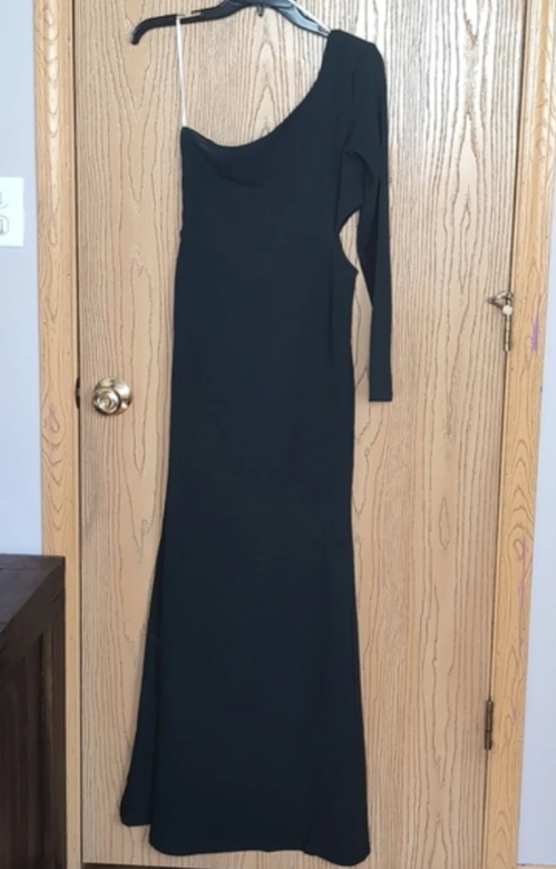 Lulus dark green One-Shoulder Maxi Dress - photo 5