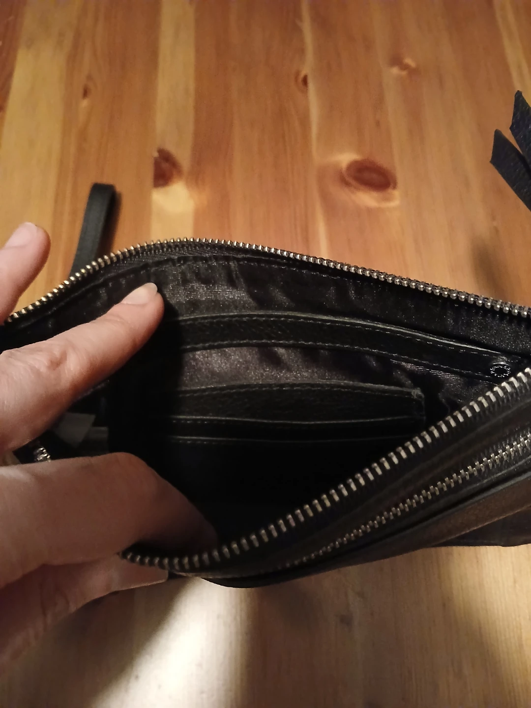 Black Leather Wristlet Clutch - photo 3