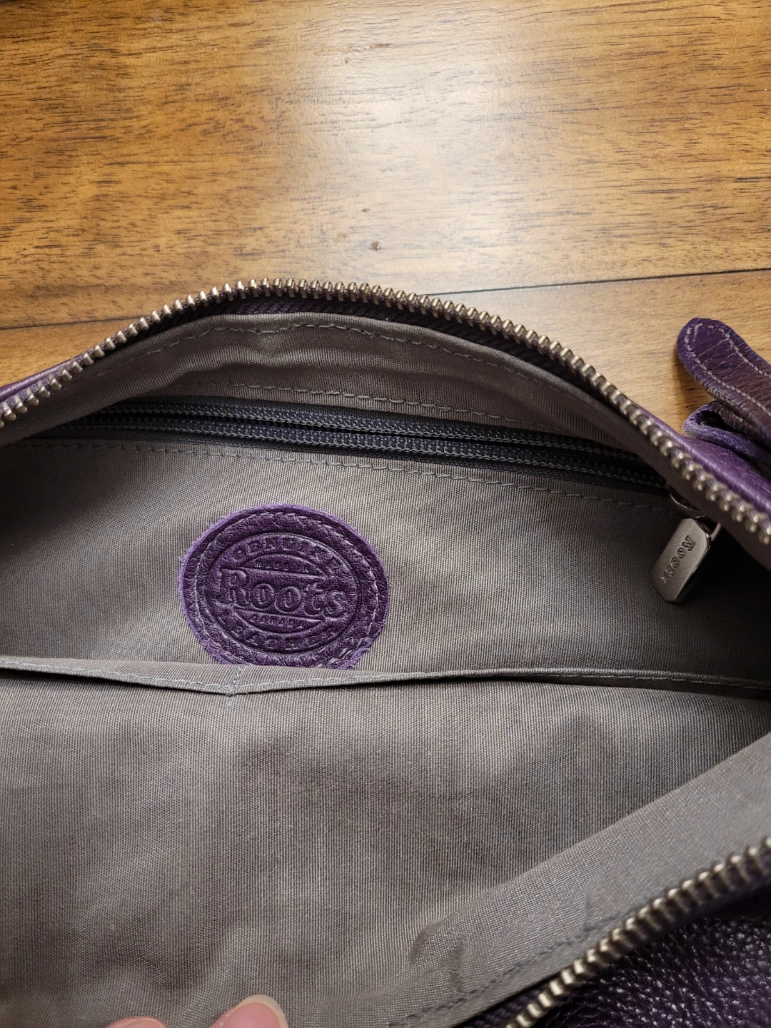 Roots Leather Hobo Bag - Purple - photo 3