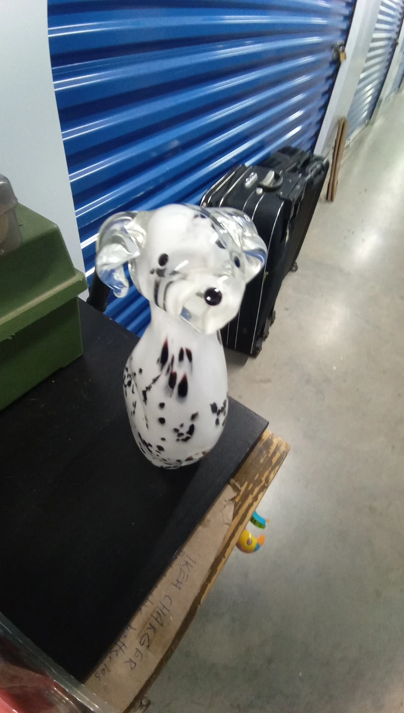 Dalmatian Dog Glass Figurine Art Sculpture