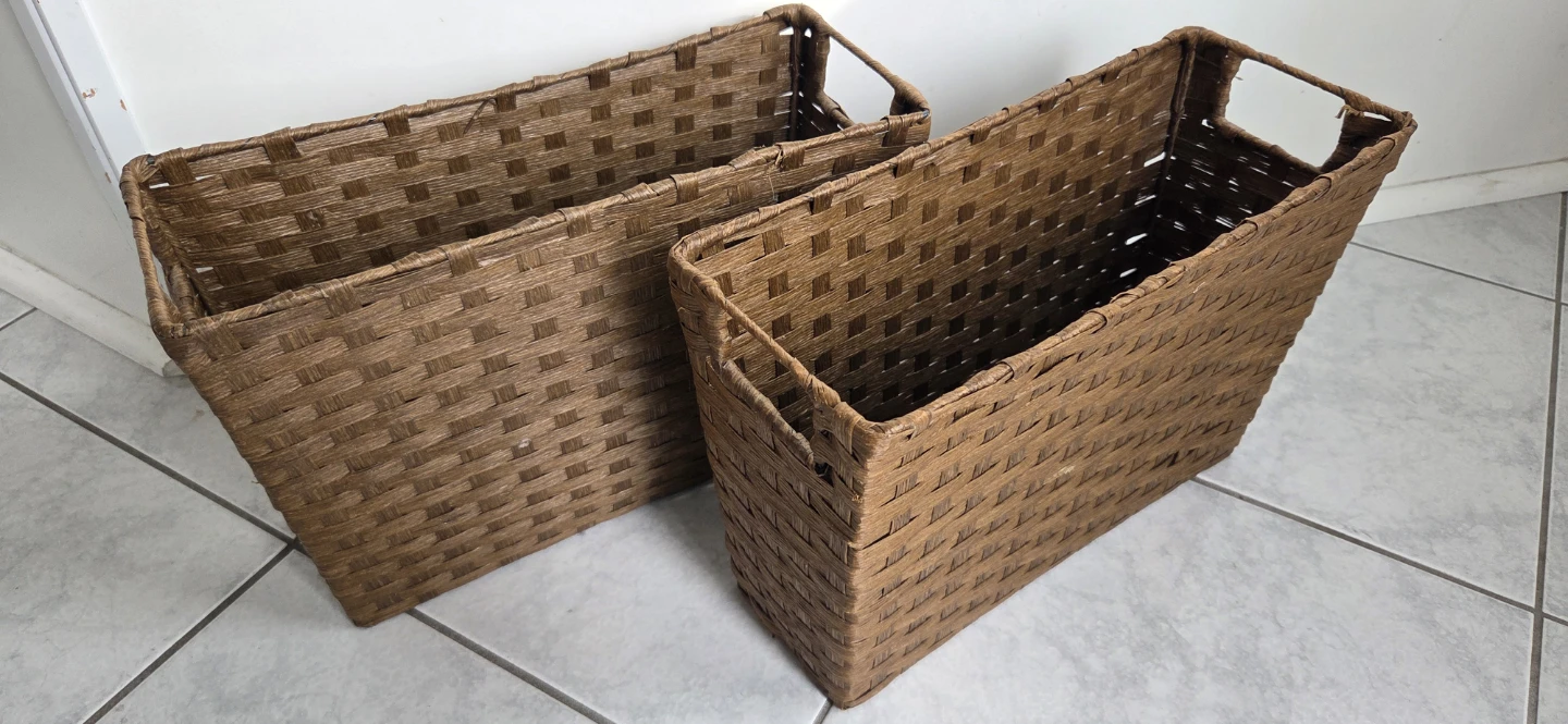 Set of 2 Woven Storage Baskets