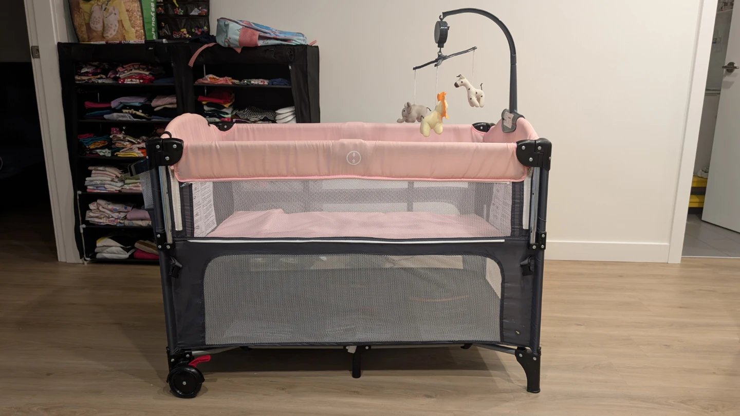 Pink Baby Playpen with Mobile - photo 5