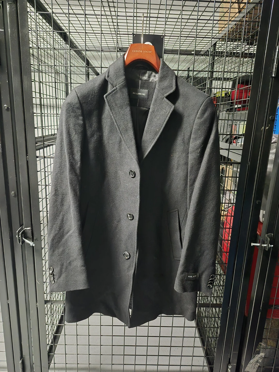 Bellissimo Black Wool Blend Coat Size 38