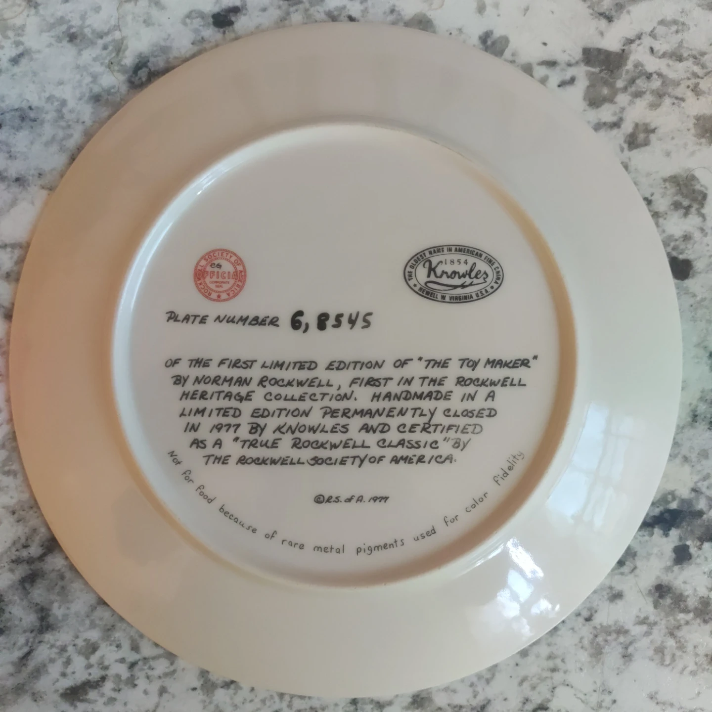 Norman Rockwell "The Toy Maker" Collector Plate - photo 2