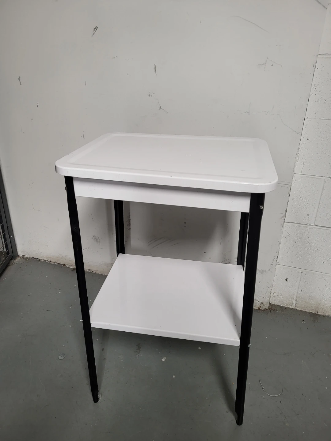 White Two-Tiered Accent Table