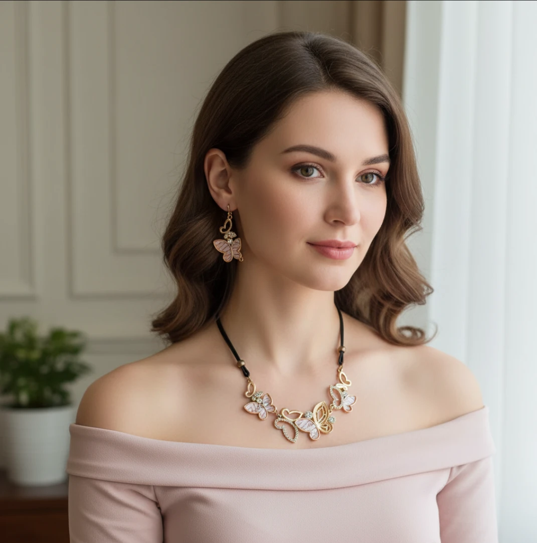 Butterfly Necklace and Earring Set