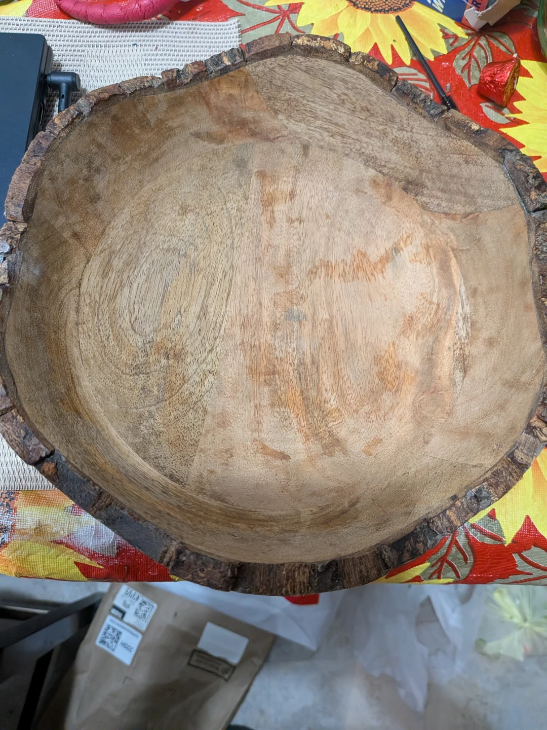 Rustic Wooden Salad Bowl