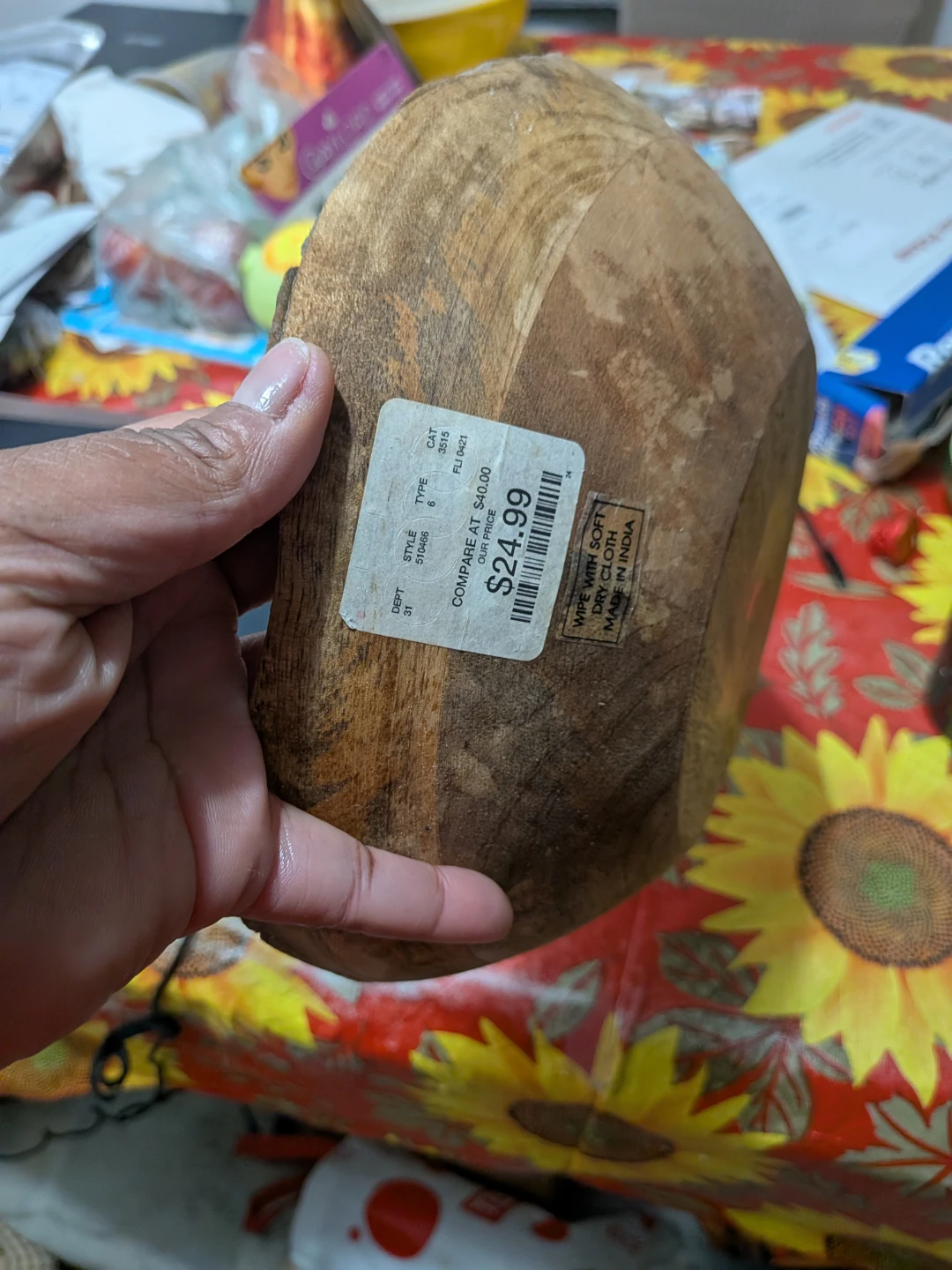 Rustic Wooden Salad Bowl - photo 2
