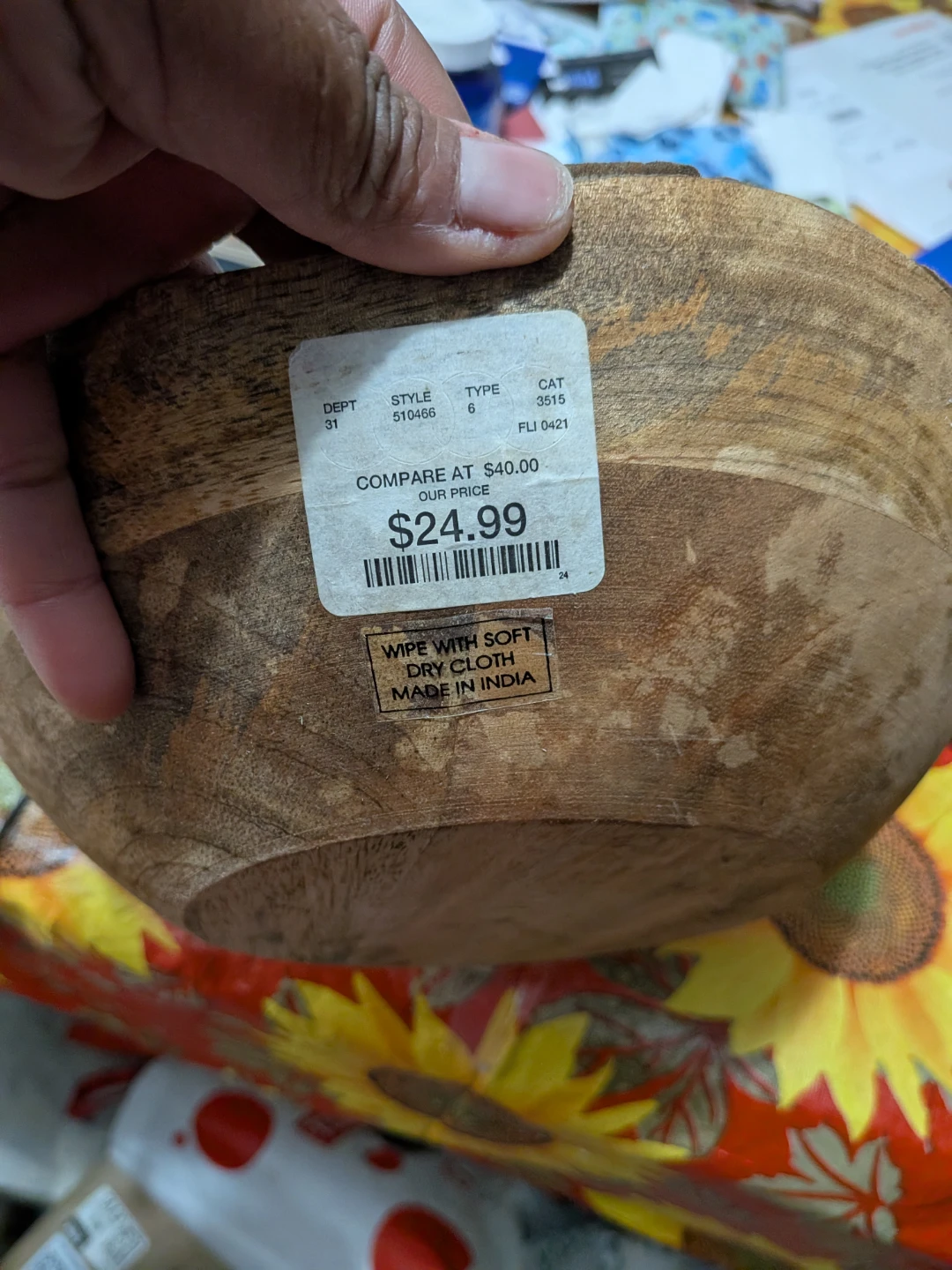 Rustic Wooden Salad Bowl - photo 3