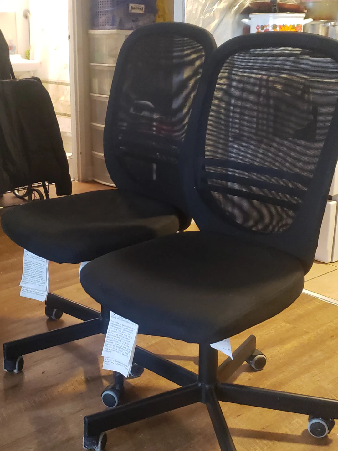 Black Mesh Office Chairs (Set of 2)