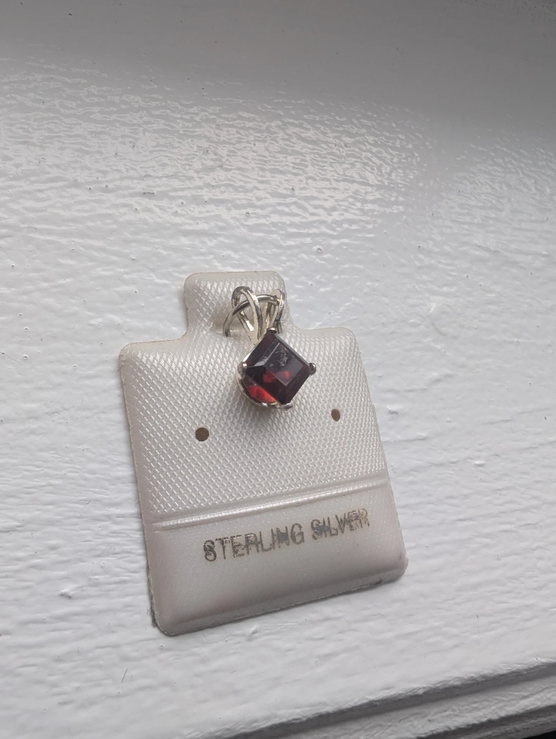 Silver Garnet Necklace Pendant For Sale