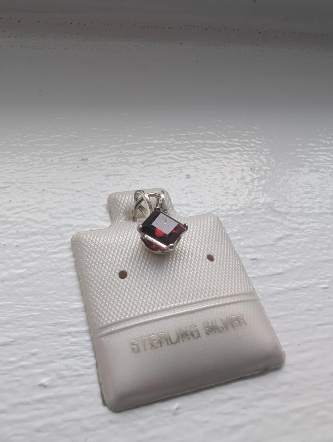 Silver Garnet Necklace Pendant For Sale - photo 2