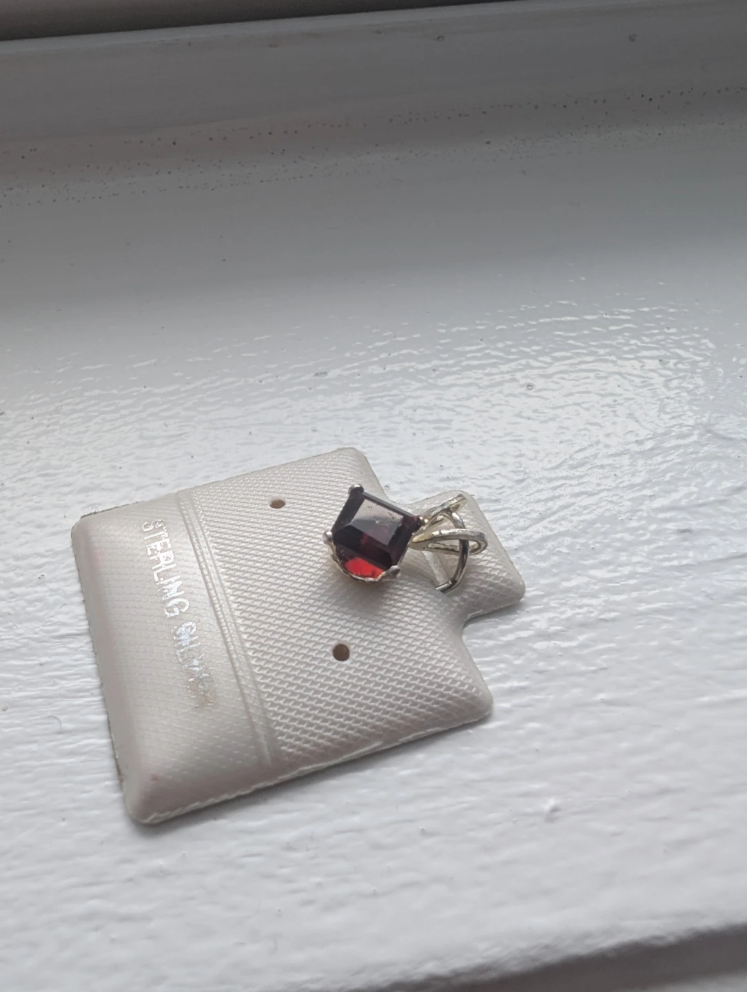 Silver Garnet Necklace Pendant For Sale - photo 3