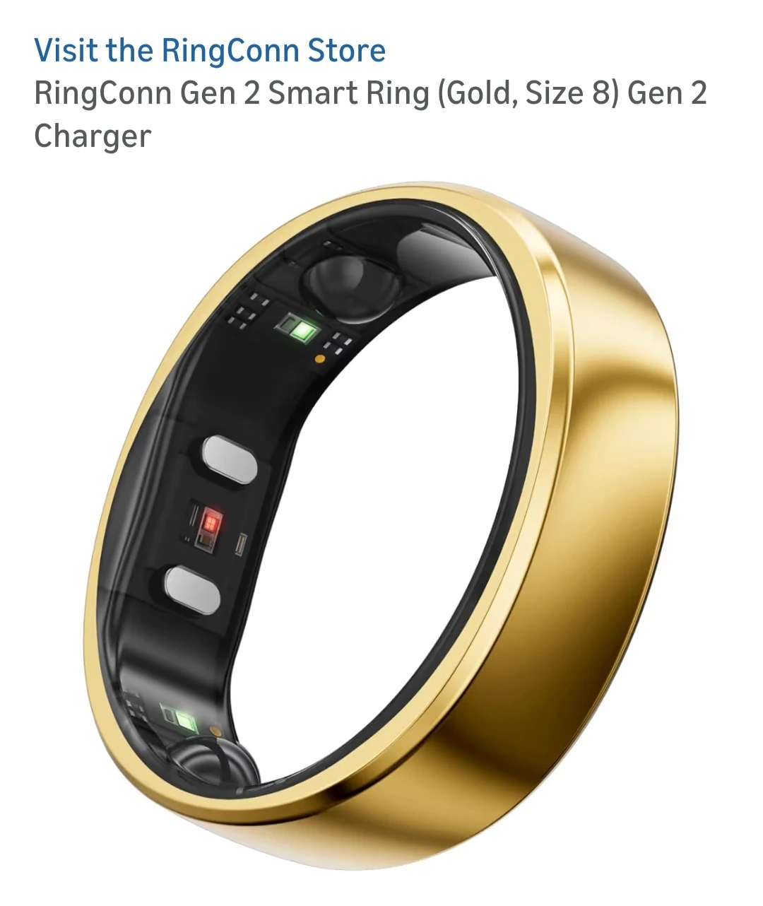 RingConn Gen 2 Smart Ring - Gold, Size 8 - photo 2