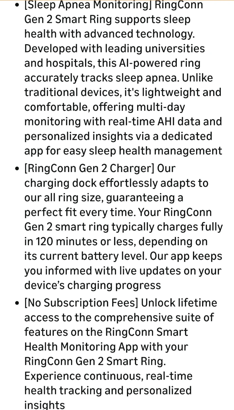 RingConn Gen 2 Smart Ring - Gold, Size 8 - photo 3