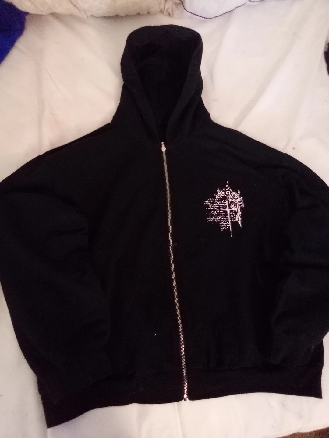 Black Hoodie with Graphic Print - photo 3