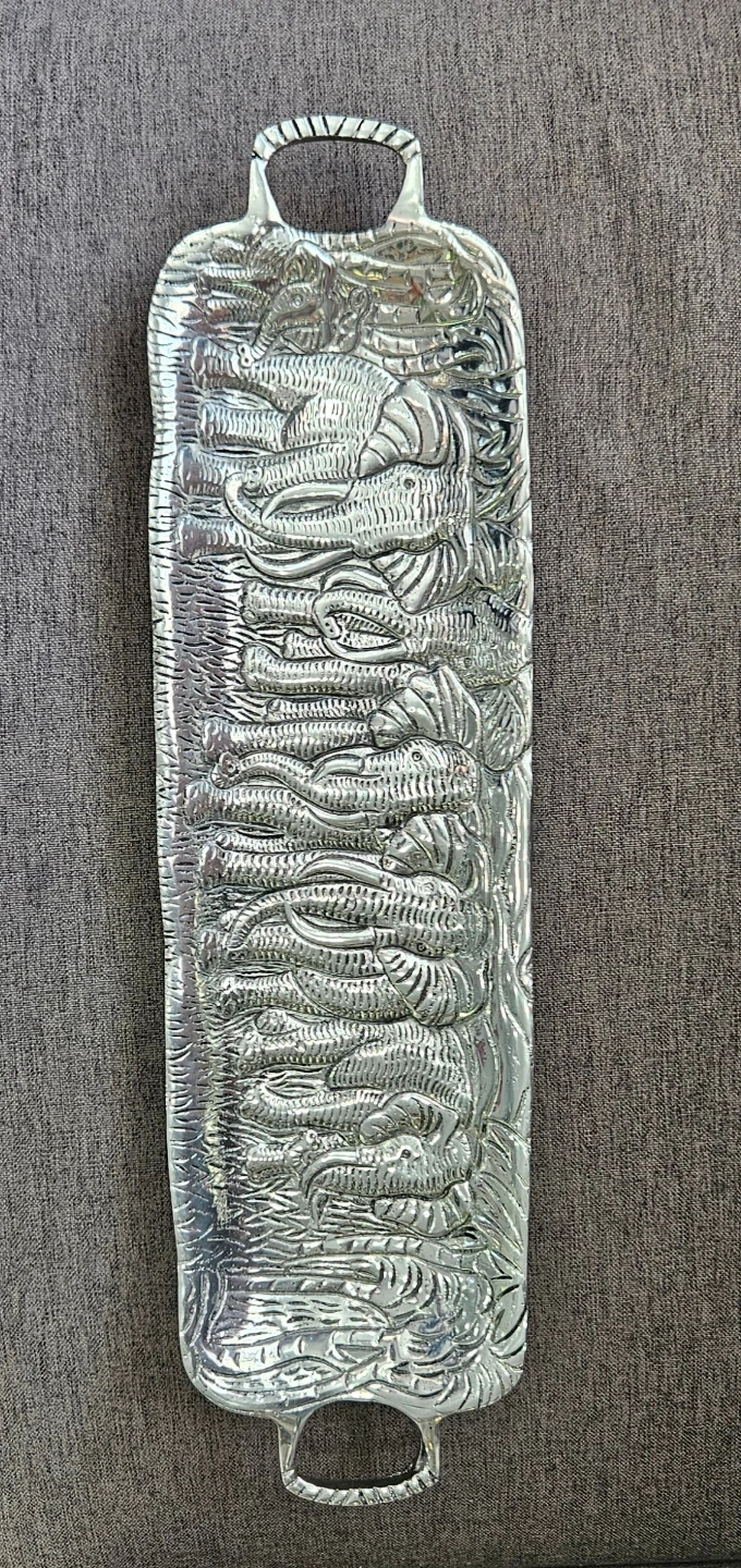 Arthur Court aluminum elephant serving tray