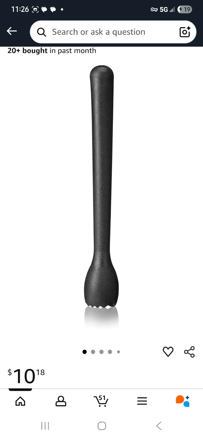 NEW True Bash Basic Black Muddler 🍹🥃 - photo 4