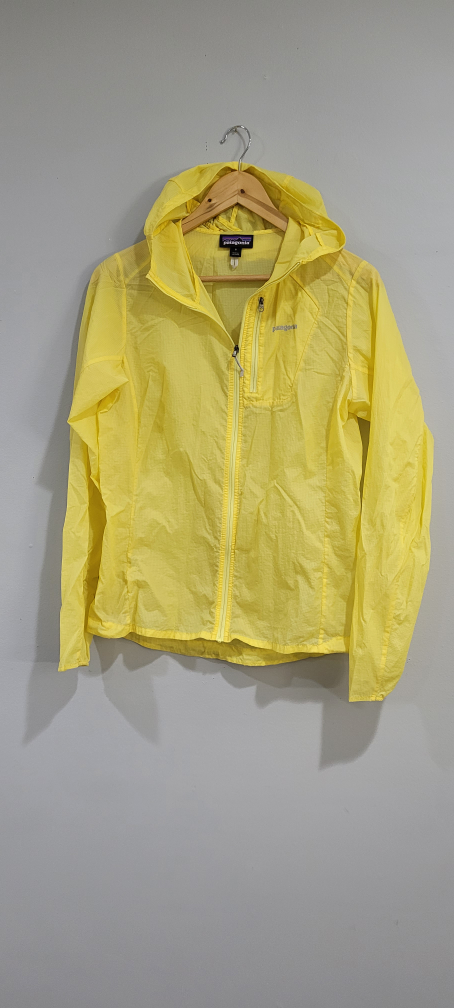 Patagonia Yellow Hooded Windbreaker Jacket Size S