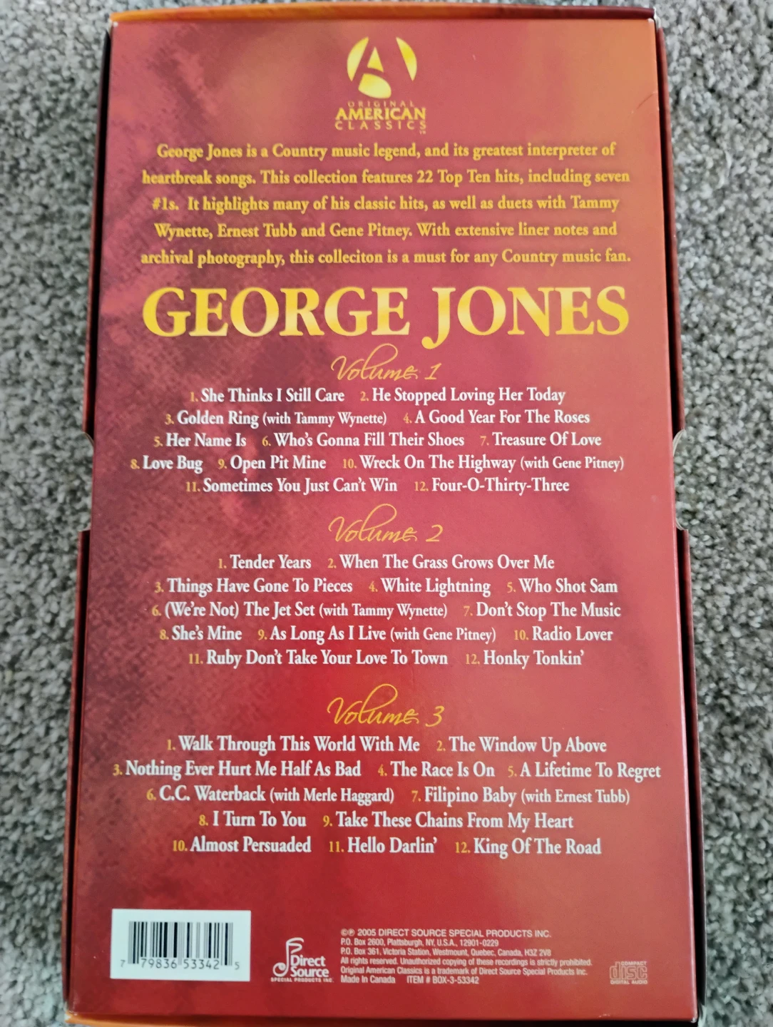 George Jones Original American Classics CD Box Set - photo 4
