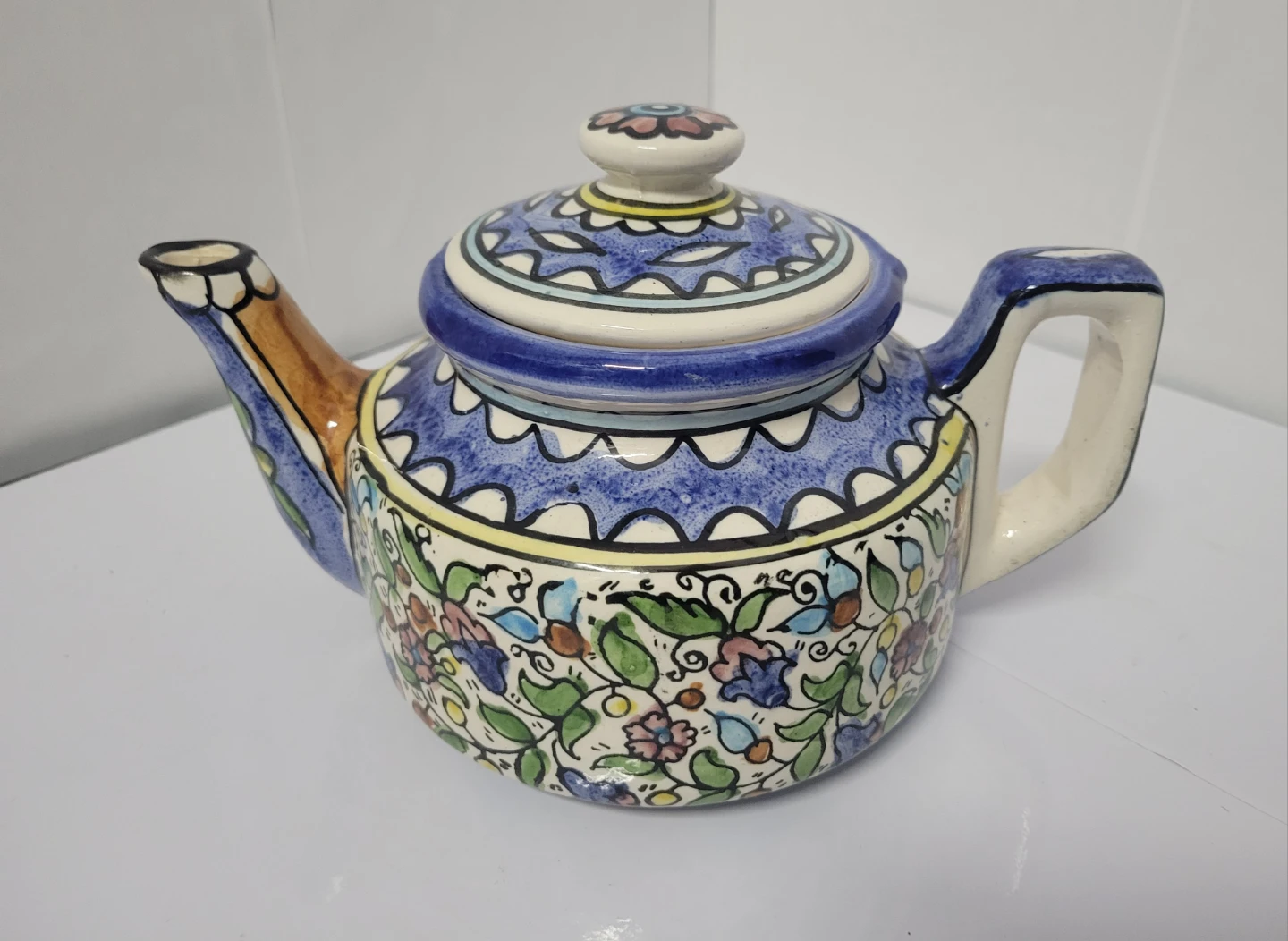 Hand-Painted Ceramic Teapot