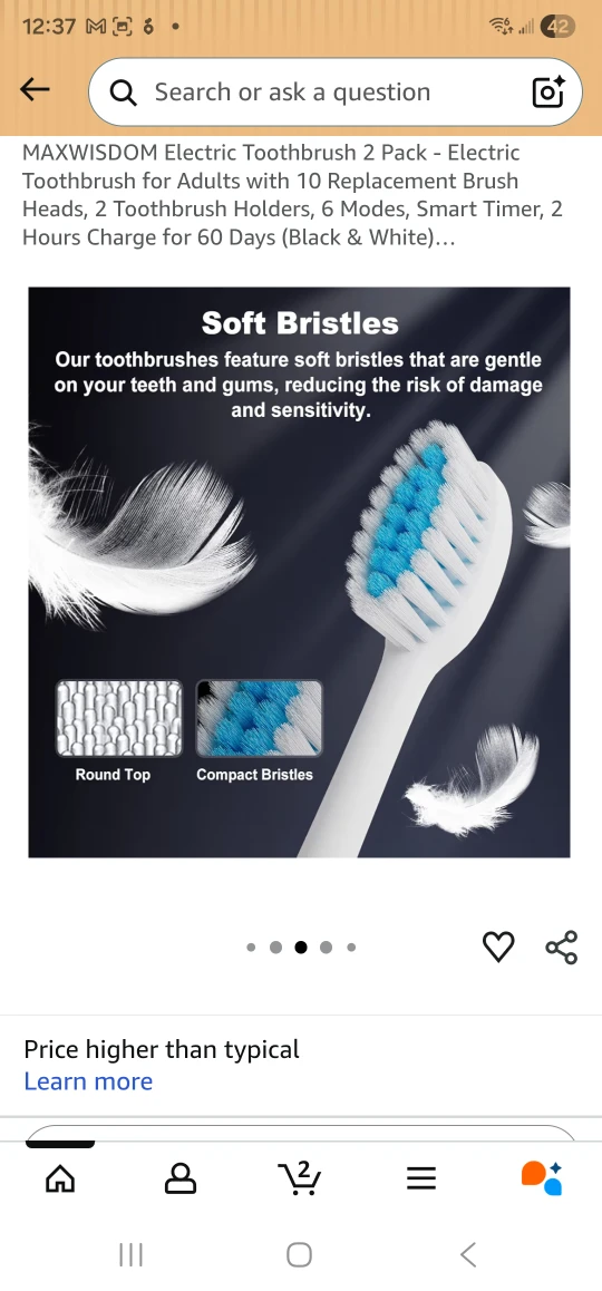 MAXWISDOM Electric Toothbrush Replacement Brush Heads 4X 🥕 - photo 2