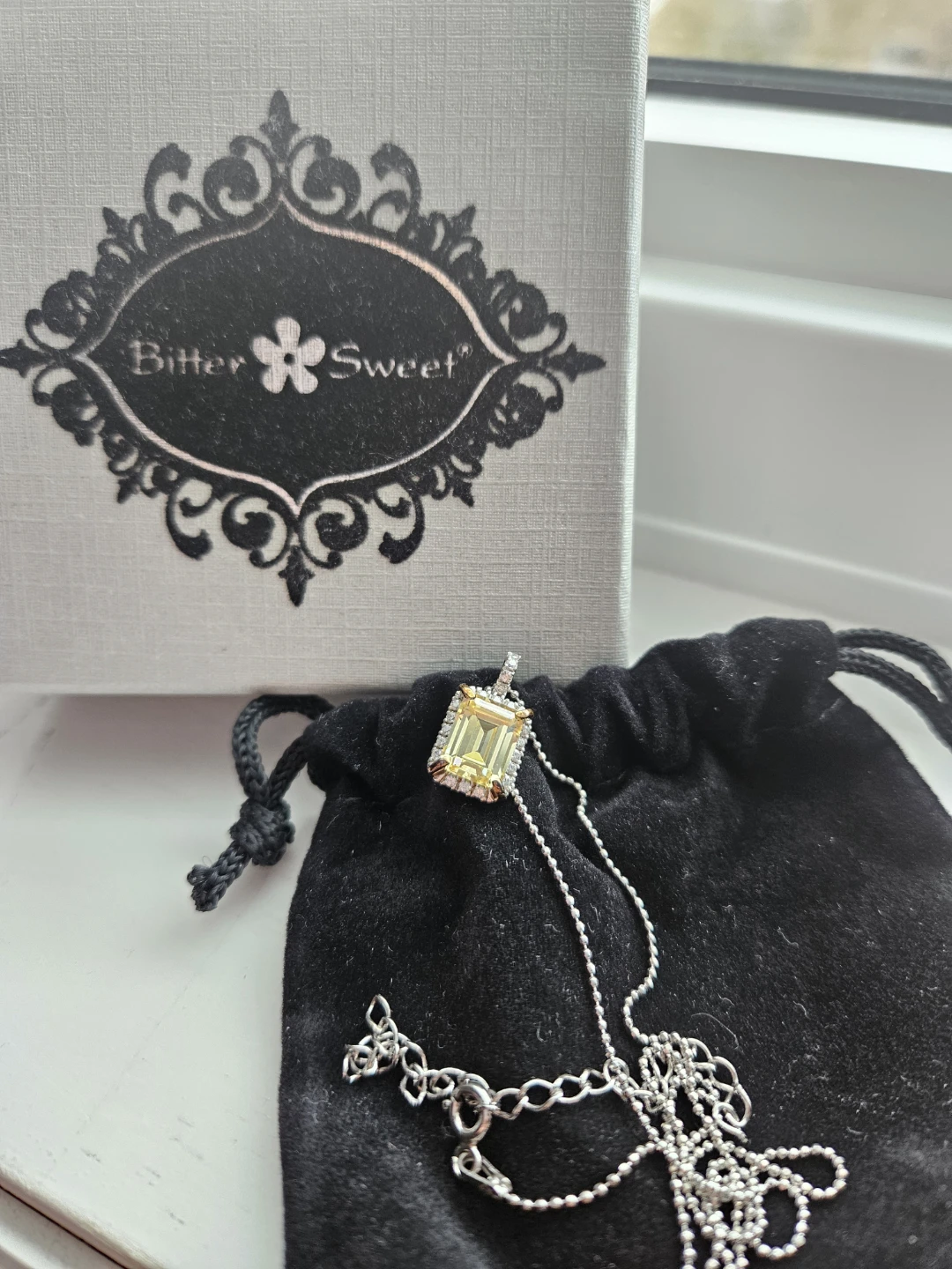 Brand new Bittersweet Yellow Cubic Zirconia pendant