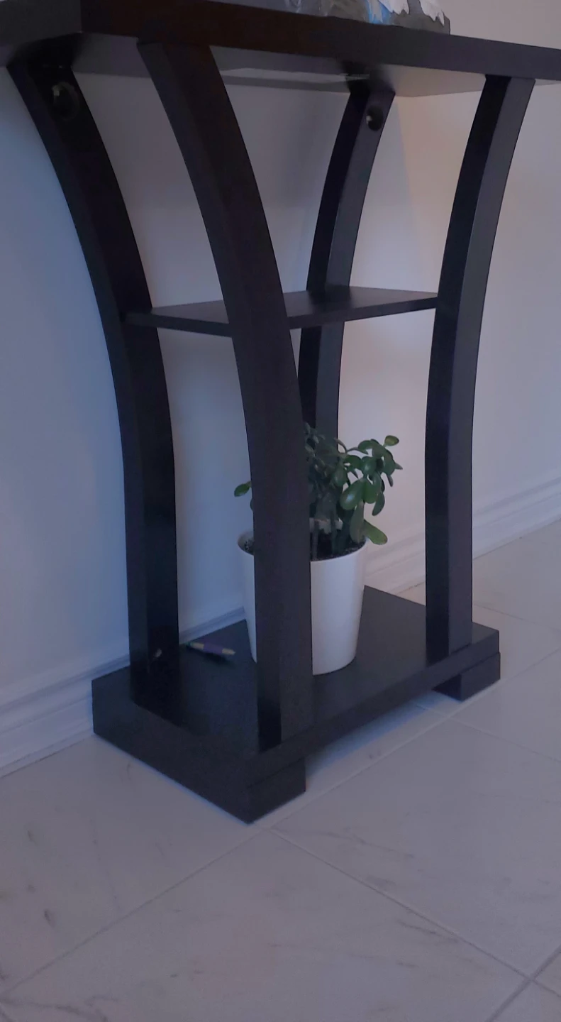 Dark Wood Console Table with Shelf - photo 2