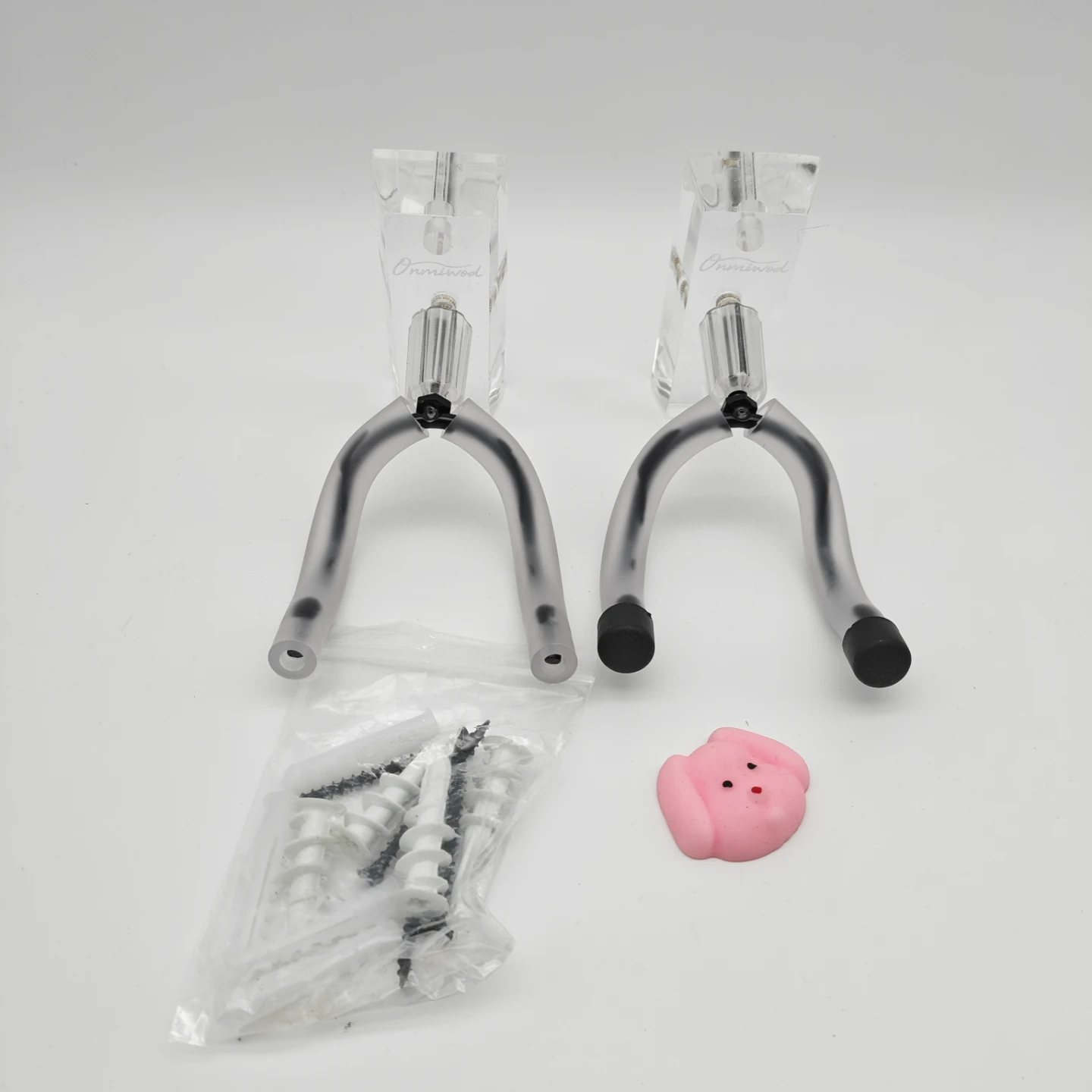 2 pack Onmiwod Guitar Wall Mounts - Clear Acrylic, U-Shape