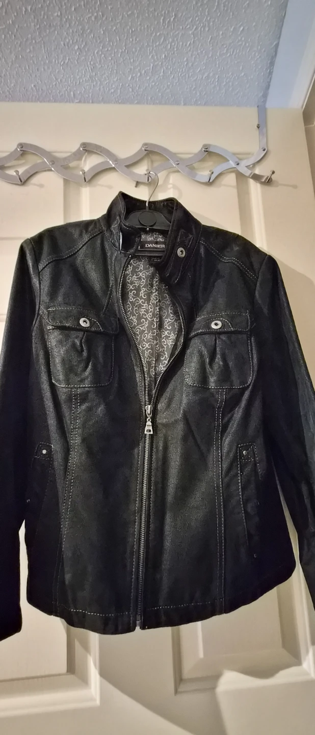 Danier Black Faux Leather Jacket - Medium - photo 4