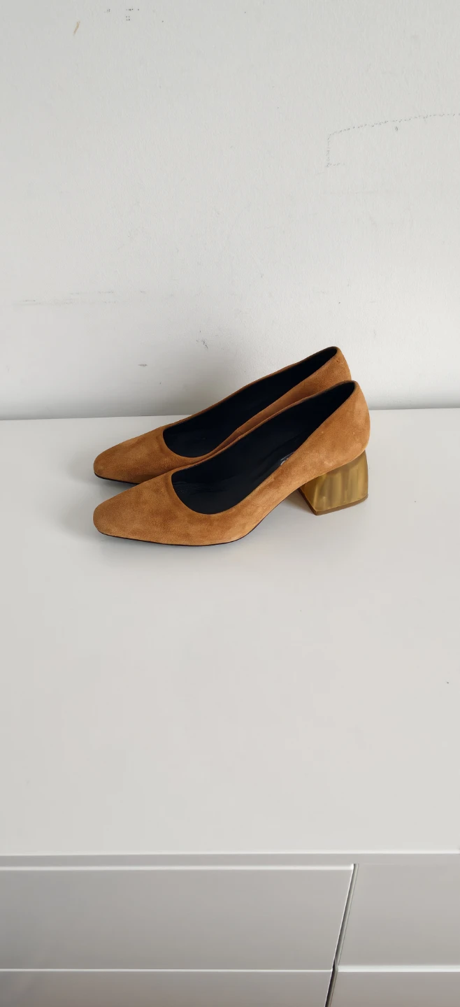 I'intervalle Brown  Suede Block Heel Pumps - photo 3