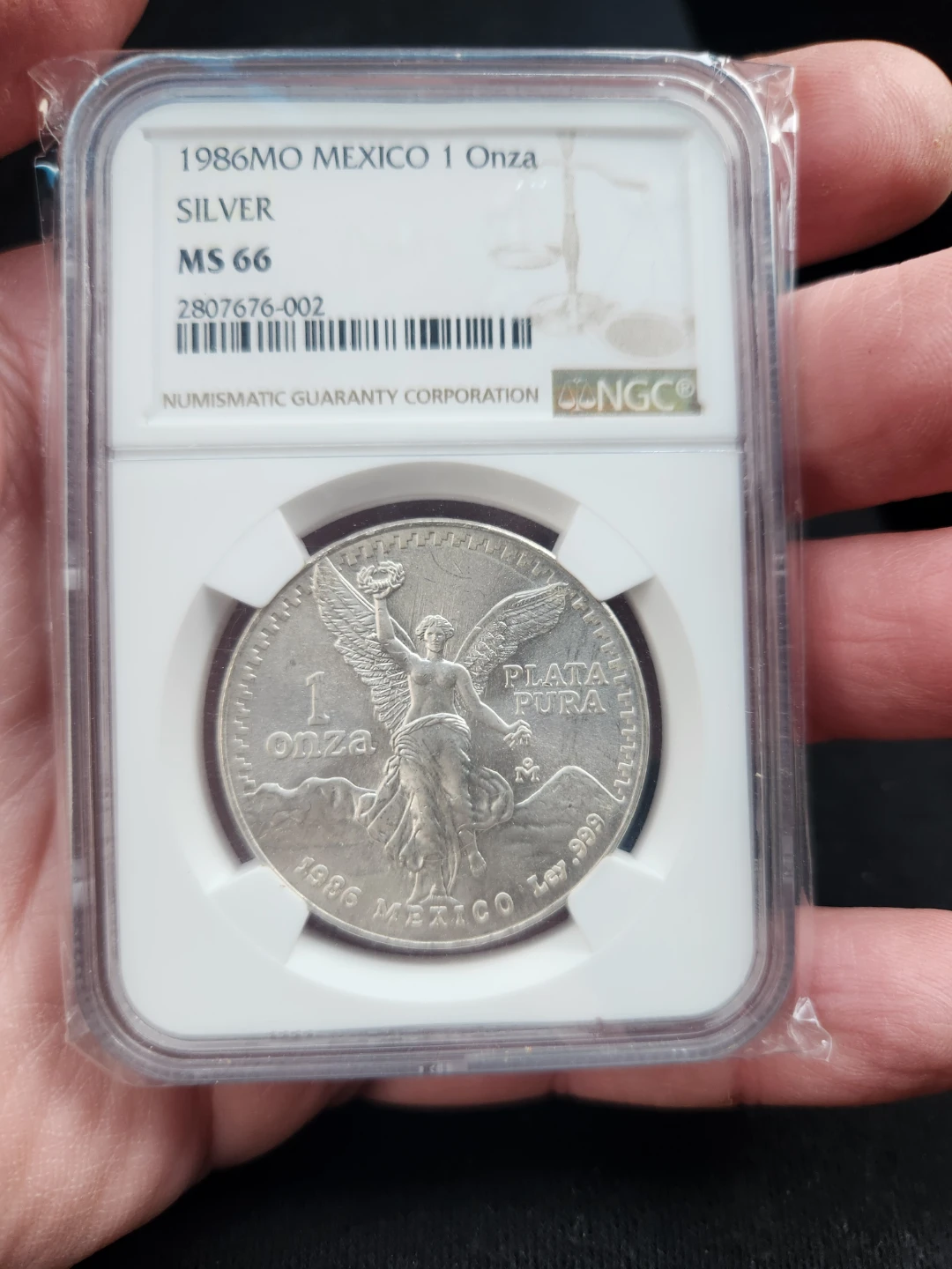 1986 Mexico 1 Onza Silver Libertad Coin NGC MS 66