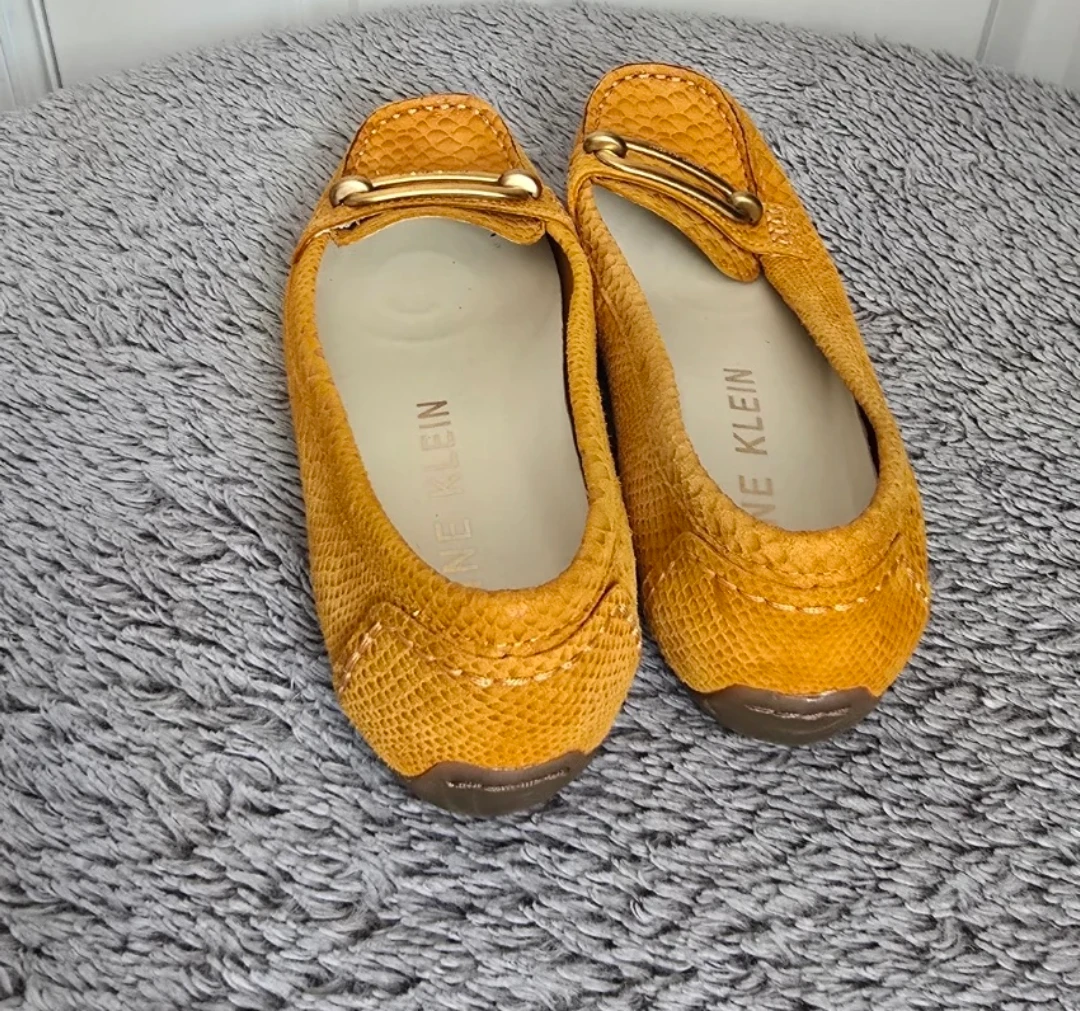 Anne Klein Mustard Yellow Snake Print Loafers - photo 3