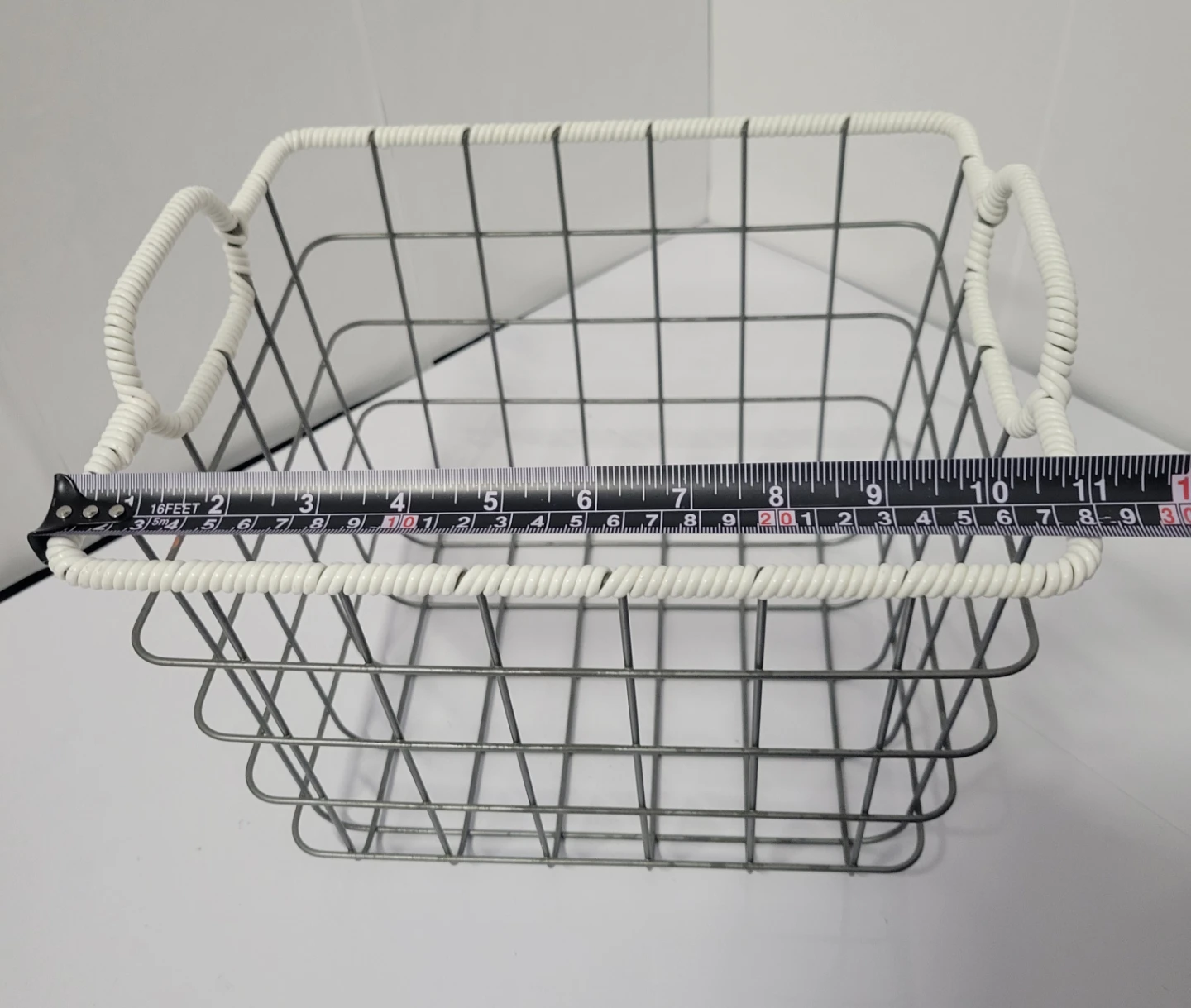 Metal Wire Storage Basket with White Rope Handles - photo 2