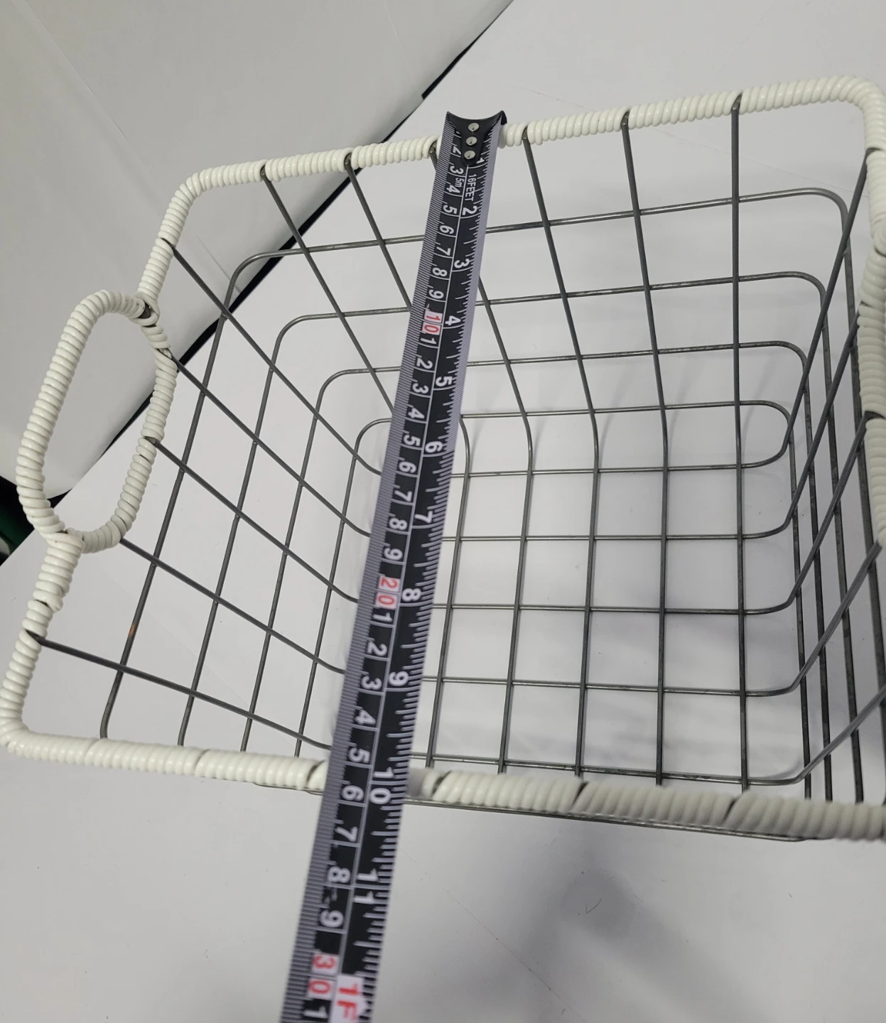 Metal Wire Storage Basket with White Rope Handles - photo 3