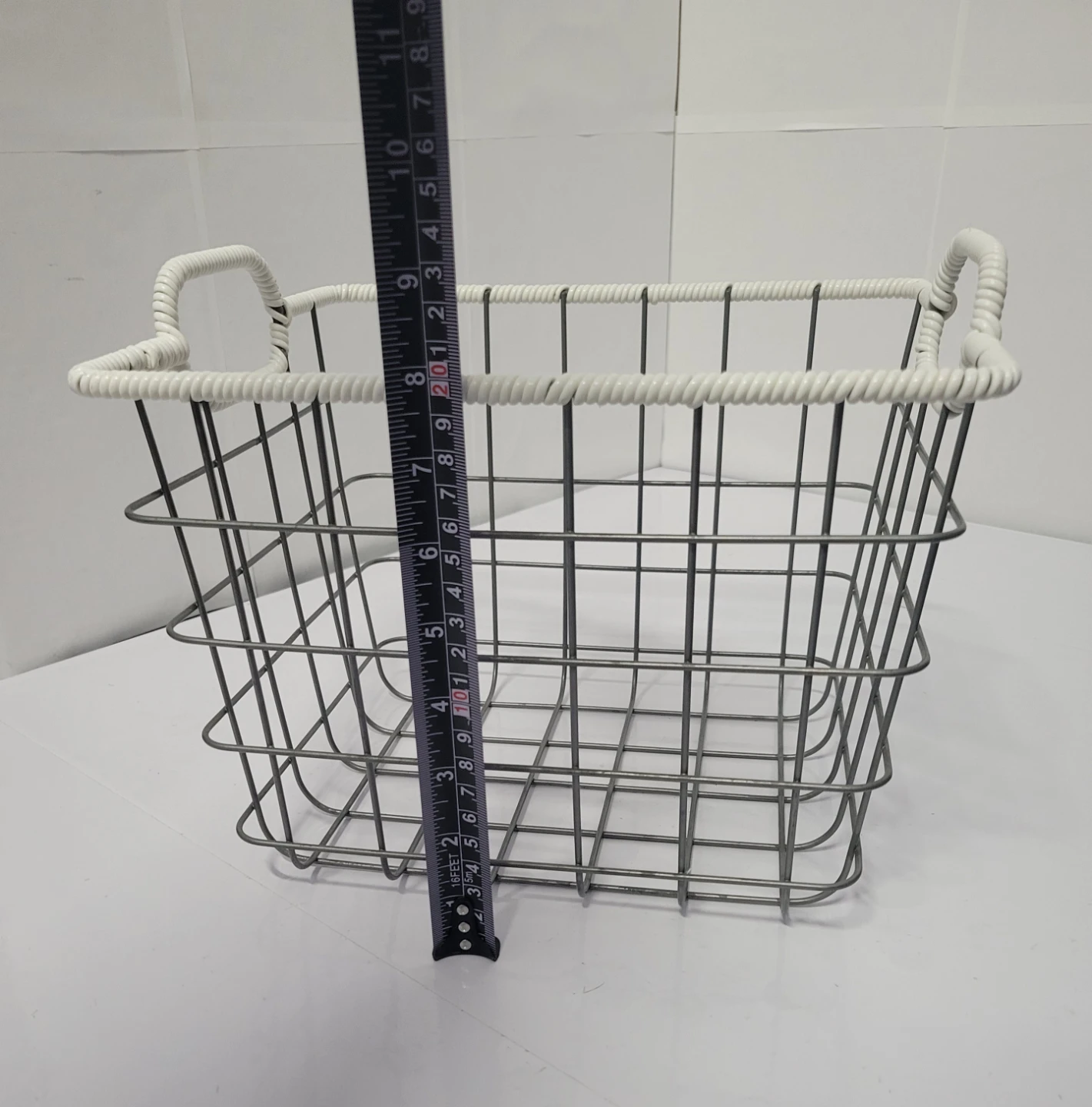Metal Wire Storage Basket with White Rope Handles - photo 4