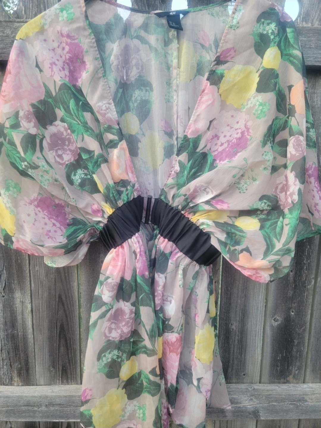 H&M Floral Sheer Kimono Top XS