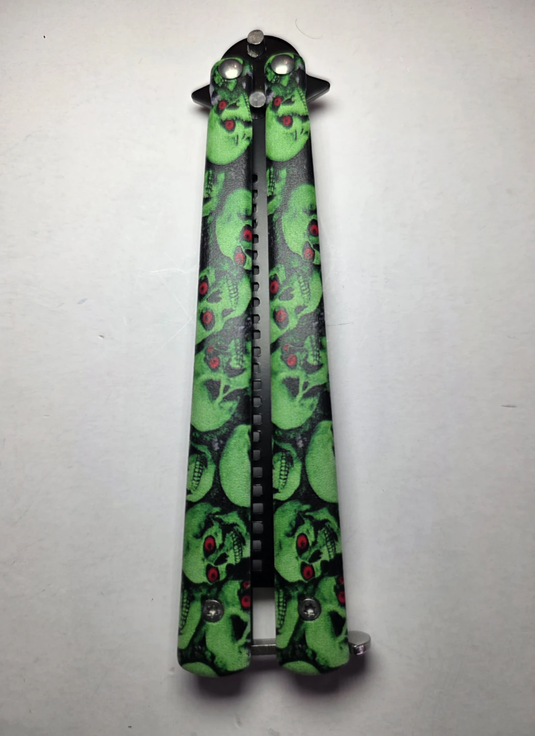 Stainless steel Folding Comb.Green💀Skull - photo 2