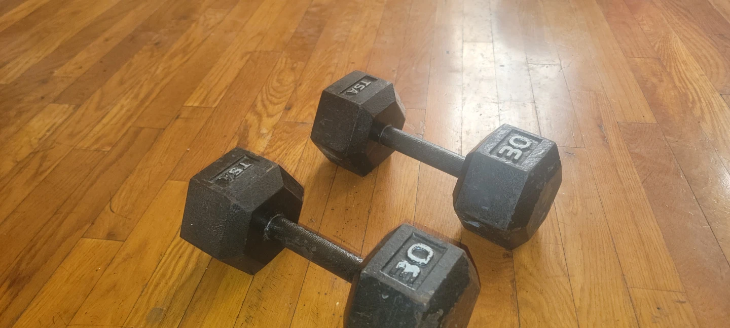 Set of 2 TSA 30lb Hex Dumbbells - photo 2