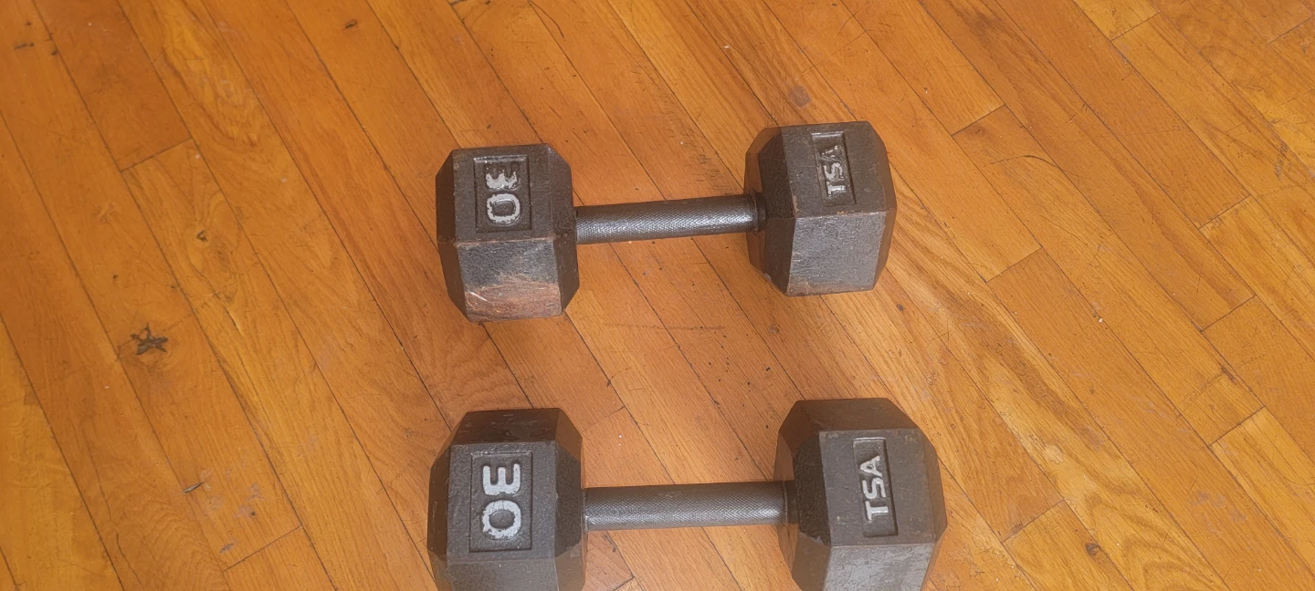 Set of 2 TSA 30lb Hex Dumbbells - photo 3